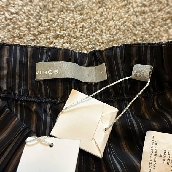 NWT $375 Vince Stripe Cupro Pants Midnight Blue Size Small - Picture 12 of 13